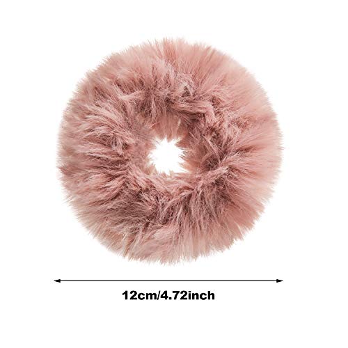WILLBOND 16 Pcs Colorful Furry Pom Pom Hair Ties – Cute Scrunchies for Kids & Women