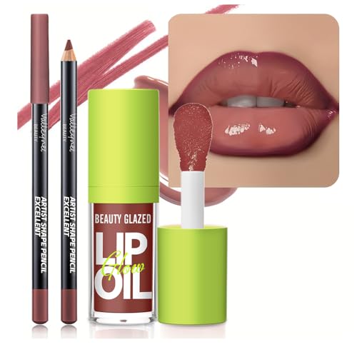 Beauty Glazed Lip Gloss & Lip Liner Set - Rosewood Nude