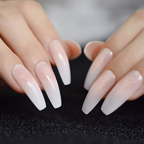CoolNail Ombre Gradient Pink Nude French Ballerina Press-On Nails