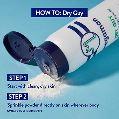 Megababe Megaman Dry Guy 6 oz Talc-Free Sweat-Absorbing Body Powder (6 oz) - Cedarwood Mint