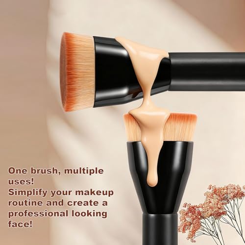ACMEBEAUTY Black Foundation Flat Top Kabuki Brush for Mature Skin
