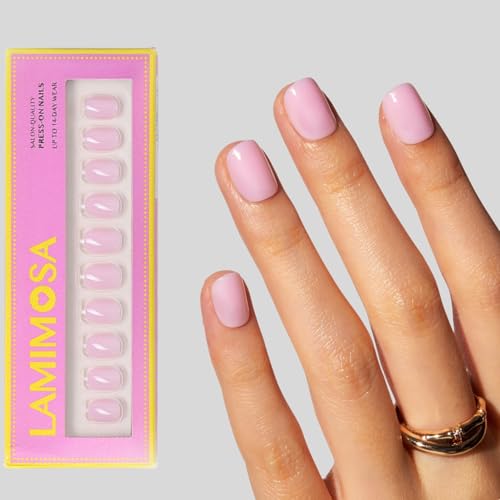 LAMIMOSA Extra Short Round Press-on Nails - Baby Pink Gel Nail Kit