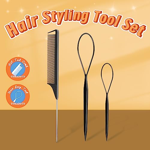 TsMADDTs 2000 Pcs Hair Ties Set with Organizer Box, 7 Natural Colors & Hair Comb