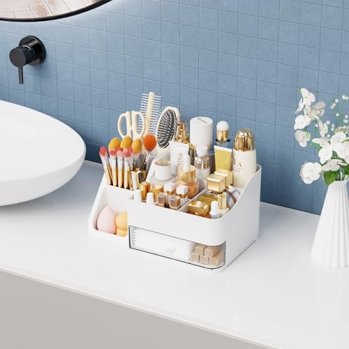 Yieach Large White Makeup Organizer with Drawer - Skincare & Beauty Storage