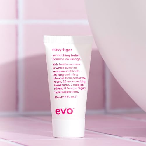 evo Easy Tiger Smoothing Hair Balm 1.1 Fl Oz (Pack of 2) - Reduces Frizz & Controls Flyaways