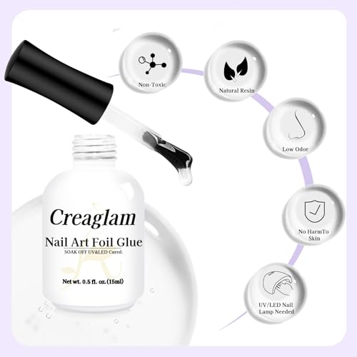 Creaglam 15ML Nail Foil Glue Gel for Art Stickers & Transfers