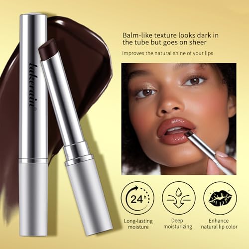 3PCS Honey Tinted Lip Balm Set - Hydrating Color in Black, Nude & Pink