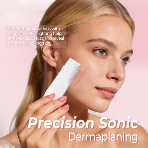 Sonic Dermaplane Razor for Women - Rechargeable Hair Removal Tool with LED Light