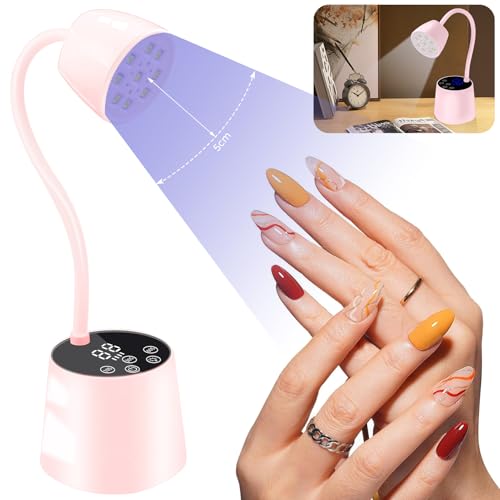 Auduto Dark Pink 2-in-1 UV LED Nail Lamp - 27W Cordless Quick Dryer