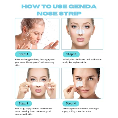 GENDA Blackhead Remover Nose Pore Strips - Deep Cleansing Hydrocolloid Patches, 12 Strips