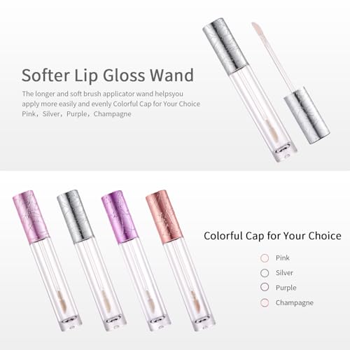 10pcs Refillable Lip Gloss Tubes with Wand - 6ml Clear Containers