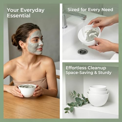 Silicone Facial Mask Mixing Bowls Set - 3 Sizes for DIY Face Masks & Cosmetics