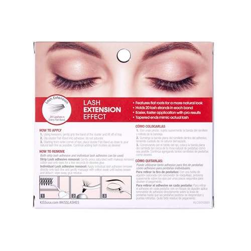 KISS Venus Lash Couture Faux Mink 60-Cluster False Lashes, Flat-Band & Short/Medium