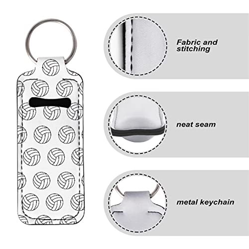 Suobstales Lip Balm Holder Keychain Clip - Lipstick & Lipstick Tracker Sleeve