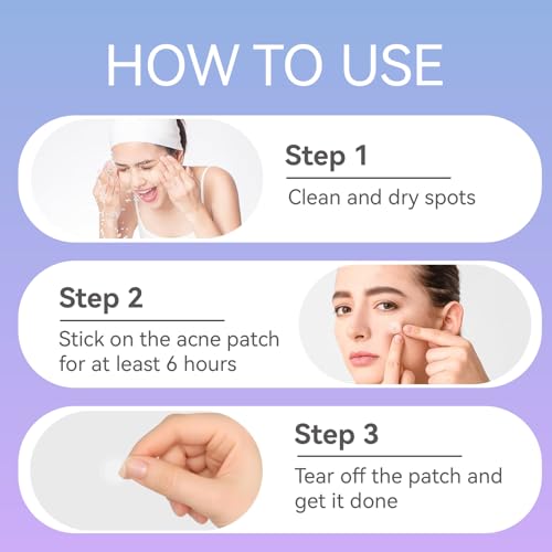Day & Night Acne Patches - 144 Count Hydrocolloid Zit Stickers with Salicylic Acid
