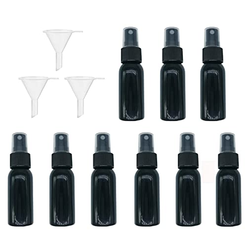 HOSL 36 Pack 1 Ounce Refillable Black Fine Mist Spray Bottles