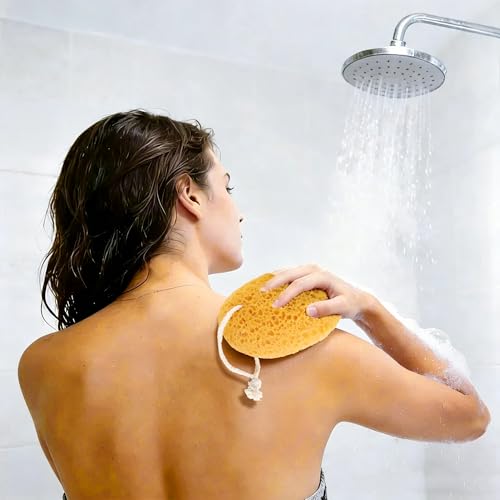 2-Pack Large Natural Bath Sponges for Gentle Exfoliation