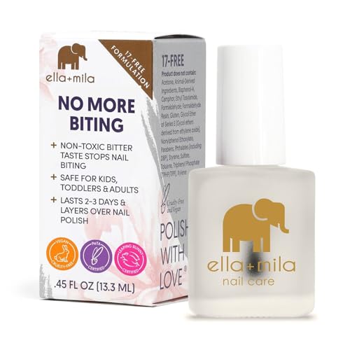ella+mila No Bite Nail Polish for Kids & Adults ? Vegan Bitter Taste Nail Biting & Thumb Sucking Treatment ? Habit Breaker, Safe for Kids