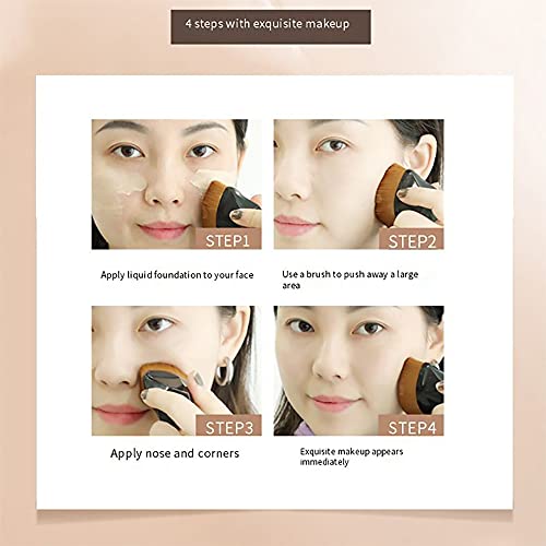QUEMISS 2PC Flat Top Kabuki Foundation Makeup Brush Set - High-Density, Soft Synthetic Bristles