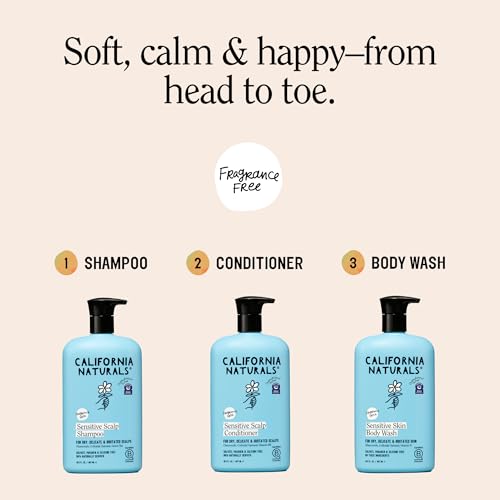 California Naturals Sensitive Skin Body Wash 16.5 oz (Pack of 2) - Vegan & Gentle Cleanser with Aloe & Chamomile