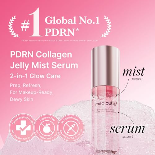 Medicube Jelly Mist Serum with Pink PDRN Collagen, 2.02 Fl Oz