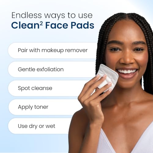 Clean Skin Club Clean©÷ Pads 2.0 [NEW & Improved Edges] Guaranteed Not to Shed & Tear Face Pads, Unique Triple Layers, Textured & Ultra Soft Side, Organic Disposable Cotton, Pair with Makeup Remover