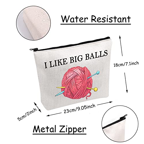 I Like Big Balls Knitting Project Bag - Funny Crochet Supply Organizer