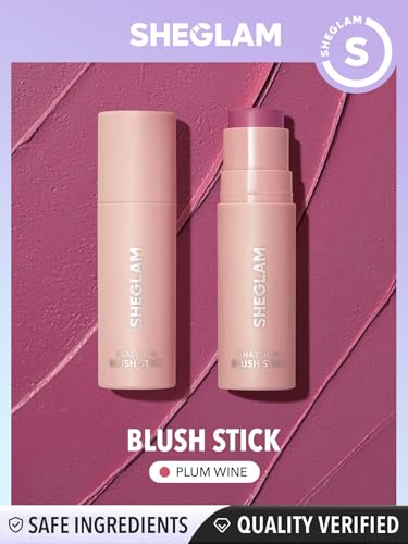 SHEGLAM Snatch N Cream Blush Stick - Plum Wine, Longlasting & High Pigment