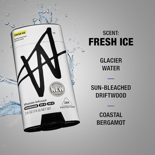 W Men's Antiperspirant Deodorant - Fresh Ice Scent, 2.6 oz (Pack of 2) - 24 Hour Sweat Protection