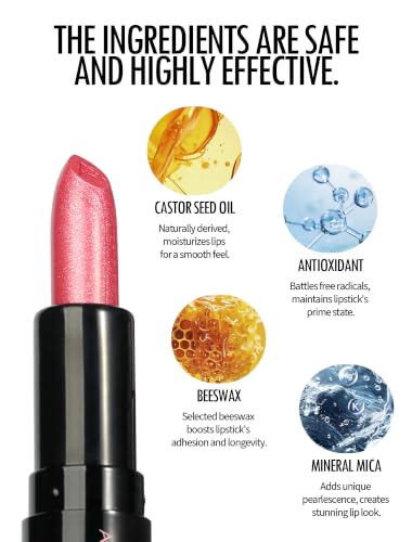 Anglicolor 6-Piece Metallic Glitter Lipstick Set - Nourishing, High Pigment Lip Colors