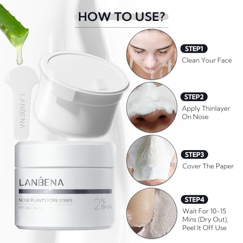 LANBENA Blackhead Remover Peel-Off Mask for Nose and Face, 1.05oz