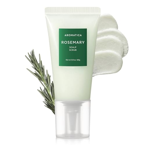 AROMATICA Rosemary Scalp Scrub 5.82oz / 165g, Scalp Treatment, Scalp Exfoliator with Salt Hair Scrub for Oily Scalp, Dandruff, Build Up Remover