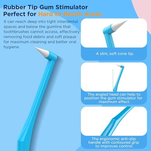 6-Pack Rubber Tip Gum Stimulators for Oral Care | Gentle Gum Massager