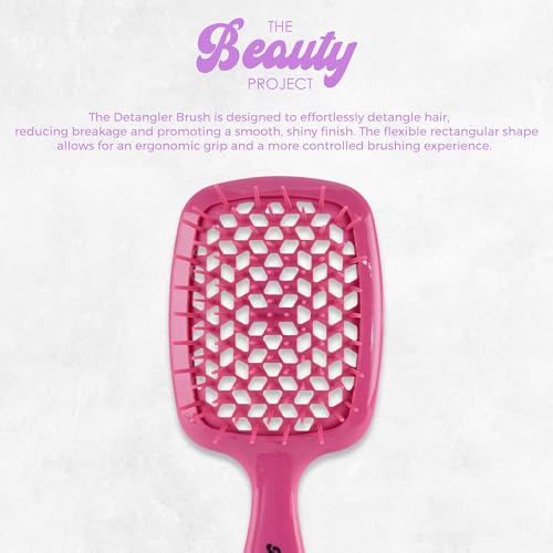 Amethyst Detangling Brush 2-Pack for All Hair Types - Pain-Free, Vented Design