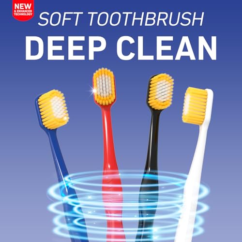 Adult Ultra Soft Wide Head Manual Toothbrush 4-Pack for Sensitive Gums