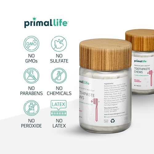 Primal Life Organics Dirty Mouth Toothpaste Chews with Nano-Hydroxyapatite
