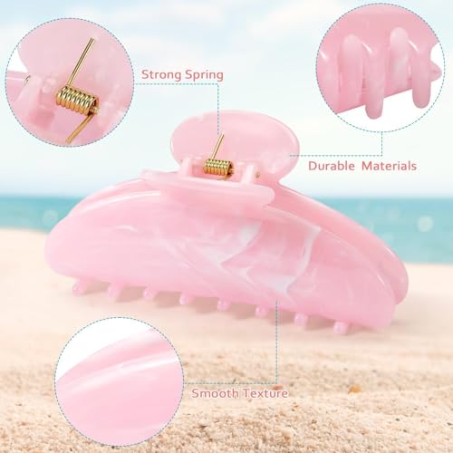 6 Pack Large Hair Claw Clips for Women - Non-Slip Durable Accessories
