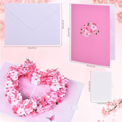 3D Floral Wreath Pop Up Greeting Card for Women - Perfect Gift for Birthdays and Anniversaries