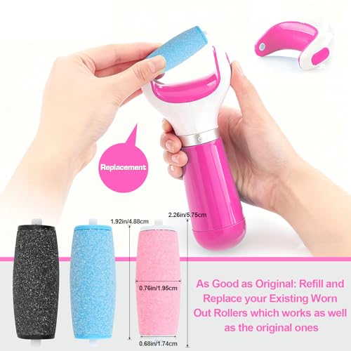 15 Piece Set Replacement Rollers for Amope Pedi Foot File - 6 Extra Coarse & 6 Regular Coarse