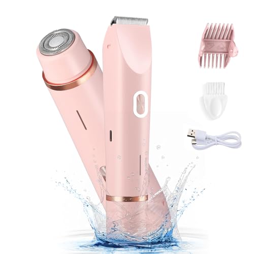 Nursetek 2-in-1 Electric Shaver for Women - Pink, Rechargeable Razor for Legs, Face & Bikini