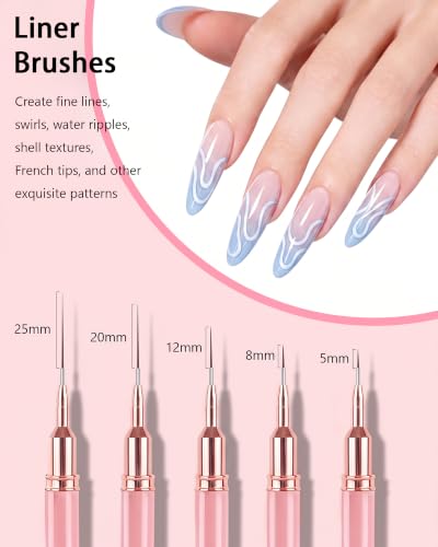Professional Nail Art Brush Set with Sponges & Dotting Tools for DIY & Salon