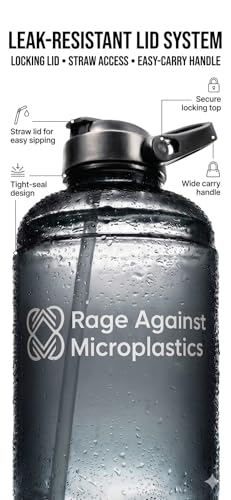 64oz Leakproof Water Bottle with Straw & Handle - BPA-Free Gym Jug
