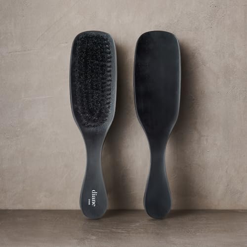 Black Curved Wave Brush with Soft Boar Bristles - Pack of 2 for Men & Women
