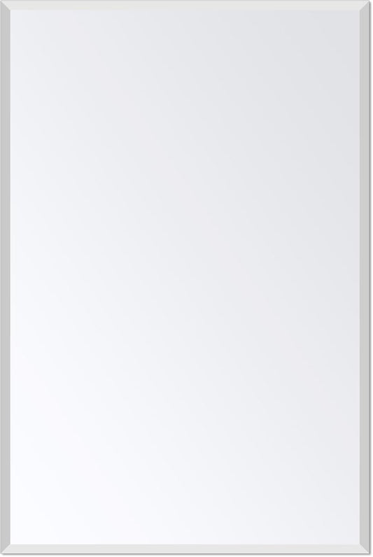 Frameless Bathroom Mirror - Rectangle Beveled Edge, Shatterproof Tempered Glass | 24" x 16" for Versatile Hanging