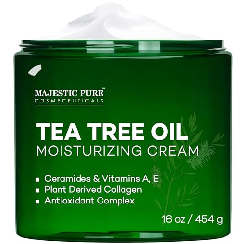 Majestic Pure Tea Tree Oil Moisturizing Cream - 16 Oz for Acne-Prone Skin