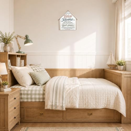 Bless This Home Sign - Inspirational Christian Decor for New Homes