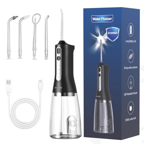 Zephis Cordless Water Flosser - Model A, Dental Oral Irrigator with 4 Modes