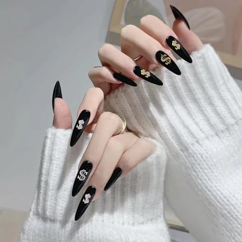 Dollar Sign Nail Charms 20pcs Silver & Gold 3D Rhinestone Nail Art Decorations