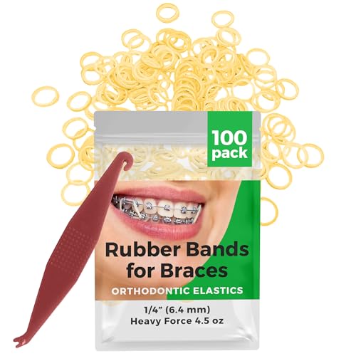 Premium 1/4in Orthodontic Rubber Bands for Braces - 100 Pack