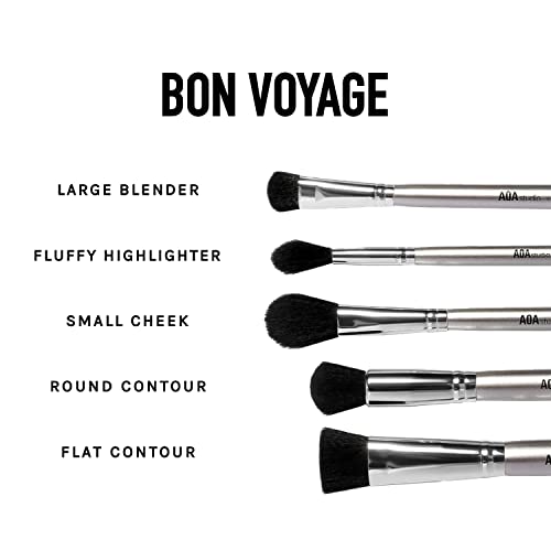 AOA Studio Silver 10-Piece Vegan Makeup Brush Set - Full Face & Eye Tools